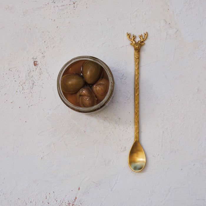 Design Shop Brass Cocktail Spoon w/ Reindeer Handle
