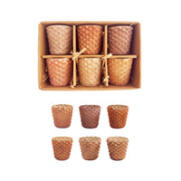Design Shop Recycled Glass Hobnail Tealight/Votive Holders, Frosted Finish, Boxed Set of 6