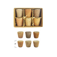 Design Shop Recycled Glass Hobnail Tealight/Votive Holders, Frosted Finish, Boxed Set of 6