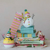Design Shop Resin & Wire Snowman w/ Glitter, Set of 2.