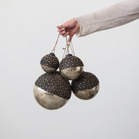 Design Shop Mercury Glass Ball Ornament w/ Stars, Dipped Bronze & Silver Finish