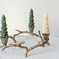 Design Shop Aluminum Wreath Advent Taper Holder, Oxidized Antique Gold Finish