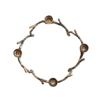 Design Shop Aluminum Wreath Advent Taper Holder, Oxidized Antique Gold Finish