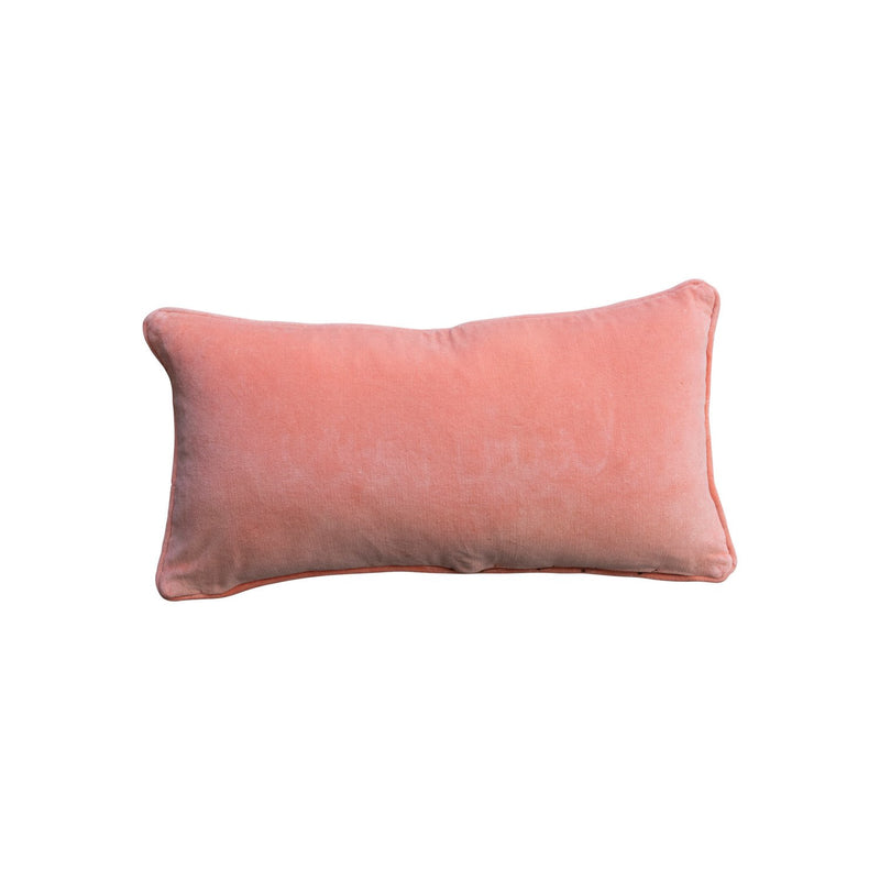 Design Shop 24"L x 12"H Cotton Velvet Lumbar Pillow w/ Metallic Gold Thread Embroidered