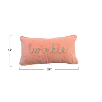 Design Shop 24"L x 12"H Cotton Velvet Lumbar Pillow w/ Metallic Gold Thread Embroidered