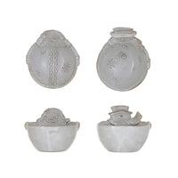 Design Shop Stoneware Santa/Snowman Shaped Bowl, Set of 2