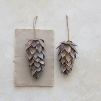 Design Shop Birch Bark Pinecone Ornament, Natural