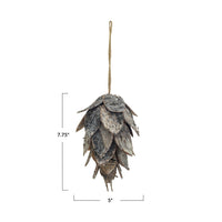 Design Shop Birch Bark Pinecone Ornament, Natural