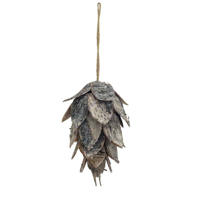 Design Shop Birch Bark Pinecone Ornament, Natural