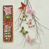 Design Shop Feather Butterfly Clip-on Ornaments w/ Glitter, Boxed Set of 12