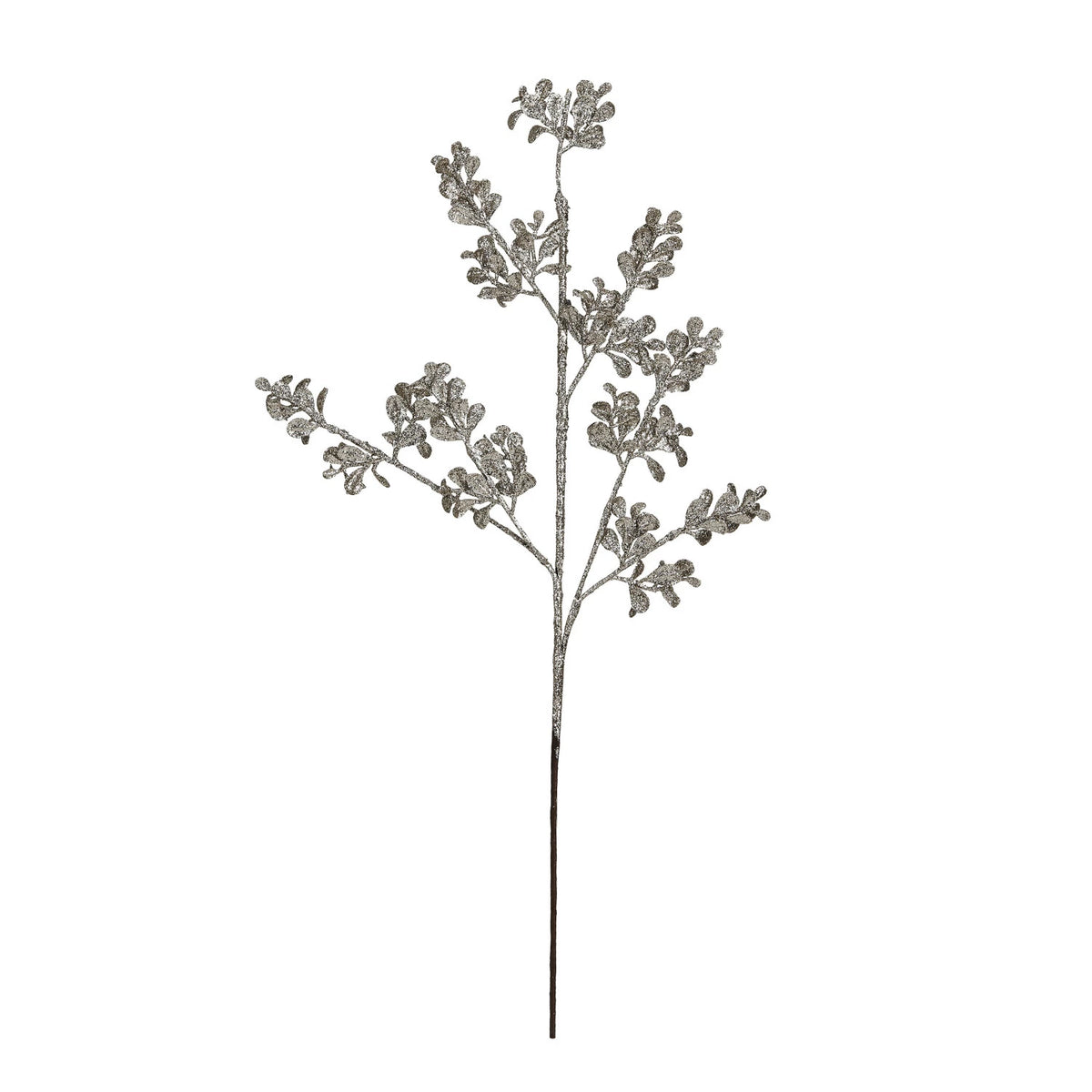 Design Shop Faux Leaf Pick w/ Glitter, Champagne Color
