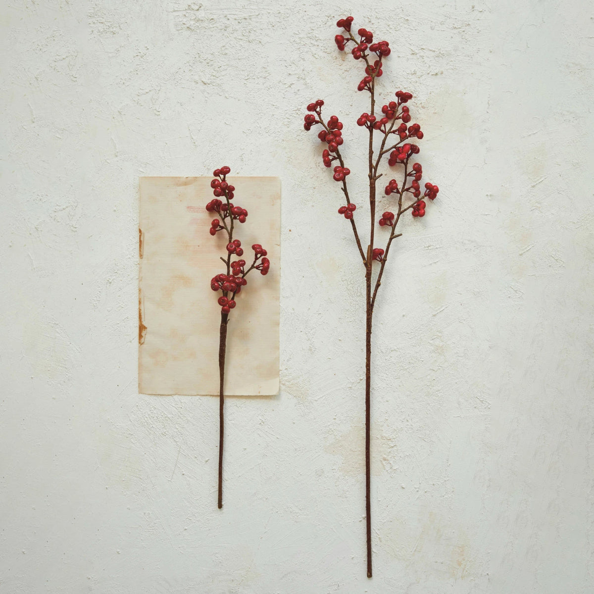 Design Shop Faux Berry Stem, Red