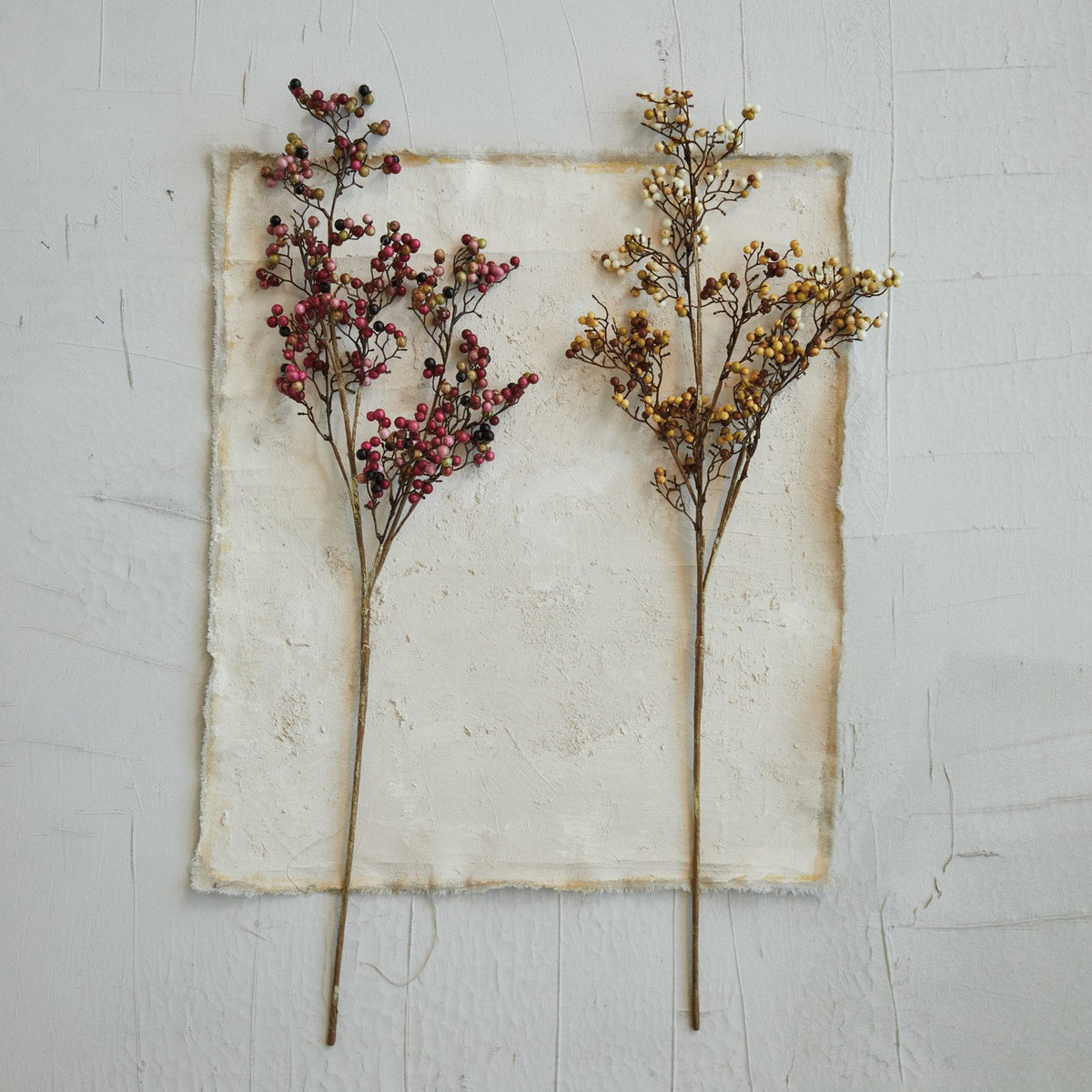 Design Shop Faux Berry Stem, Cream & Tan Color