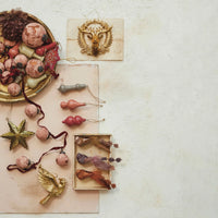 Design Shop Plastic Wreath w/ Deer Ornament, Gold Finish