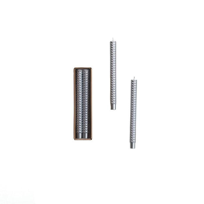Design Shop Unscented Faceted Taper Candles in Box, Set of 2