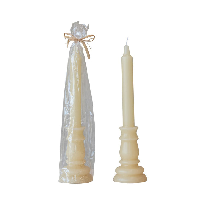 Design Shop Unscented Taper in Taper Holder Shaped Candle