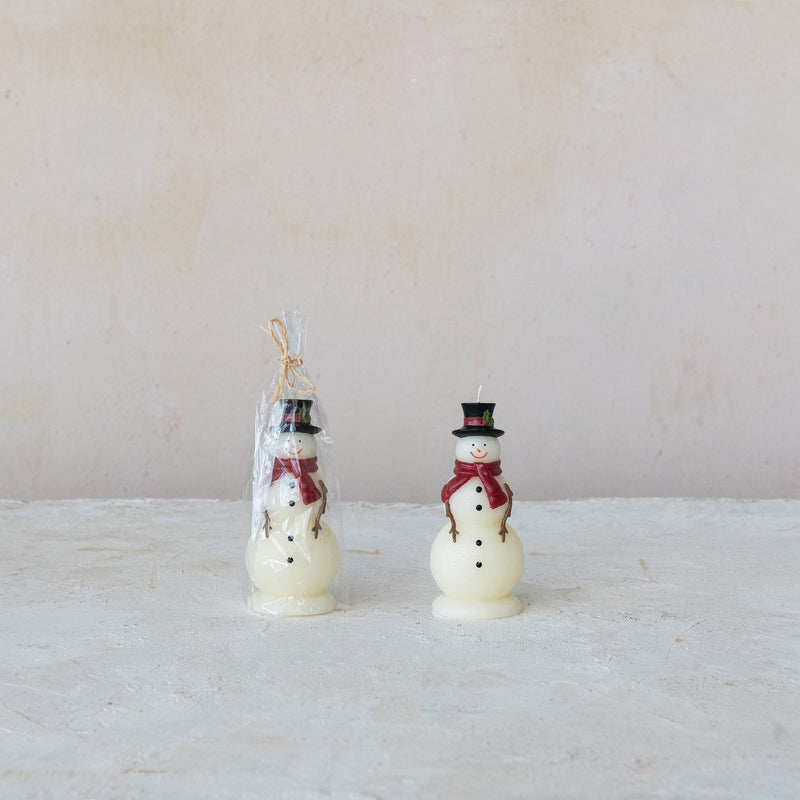 Design Shop Unscented Snowman Shaped Candle