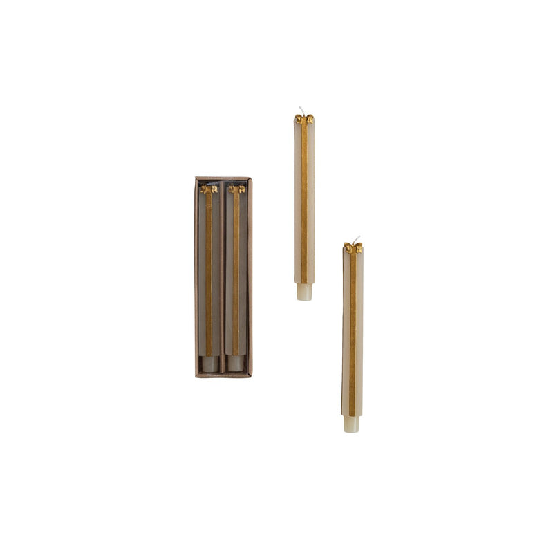 Design Shop Unscented Package Shaped Taper Candles in Box, Set of 2