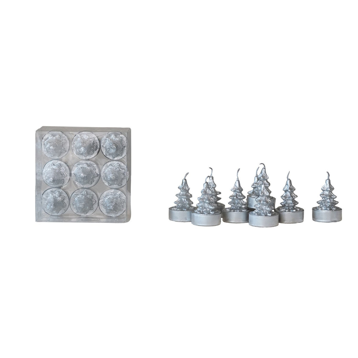 Design Shop Unscented Tree Shaped Tealights in Box, Set of 9