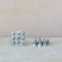 Design Shop Unscented Tree Shaped Tealights in Box, Set of 9