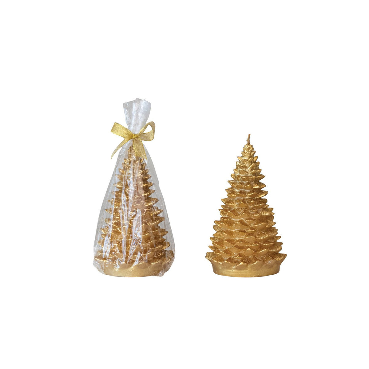 Design Shop Unscented Tree Shaped Candle, Gold Color
