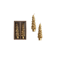 Design Shop Unscented Tree Shaped Taper Candles in Box, Set of 2