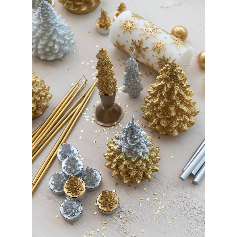 Design Shop Unscented Tree Shaped Taper Candles in Box, Set of 2