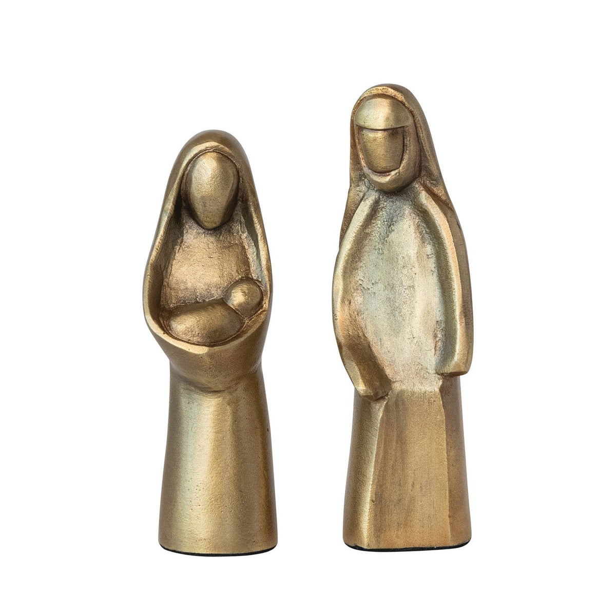 Design Shop Cast Aluminum Holy Family, Antique Gold Finish, Set of 2