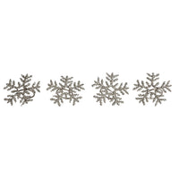 Design Shop Metal & Glass Beaded Snowflake Napkin Rings, Set of 4 Tied with Jute