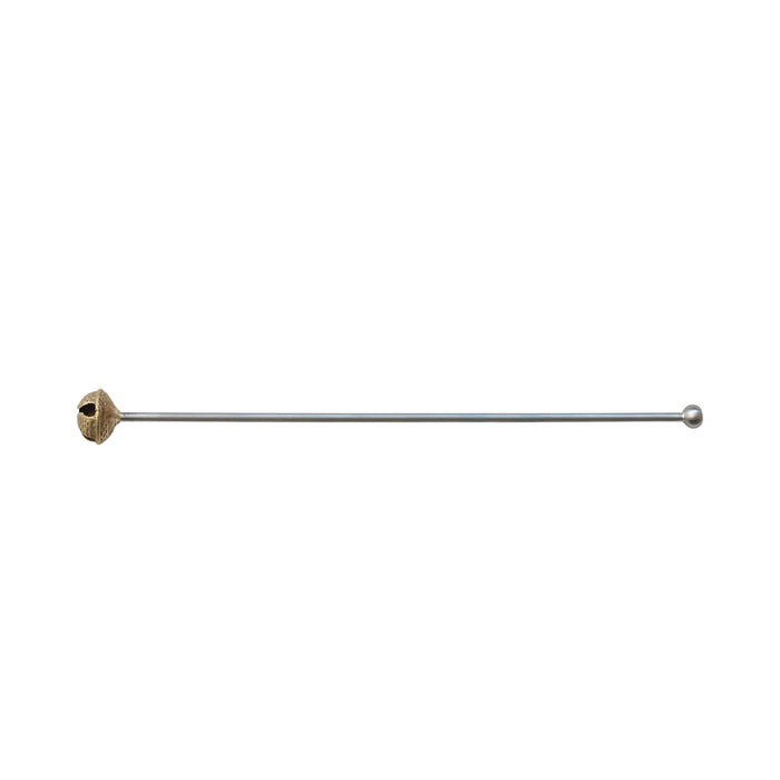 Design Shop Stainless Steel and Brass Bell Cocktail Stirrer, 7.75"L