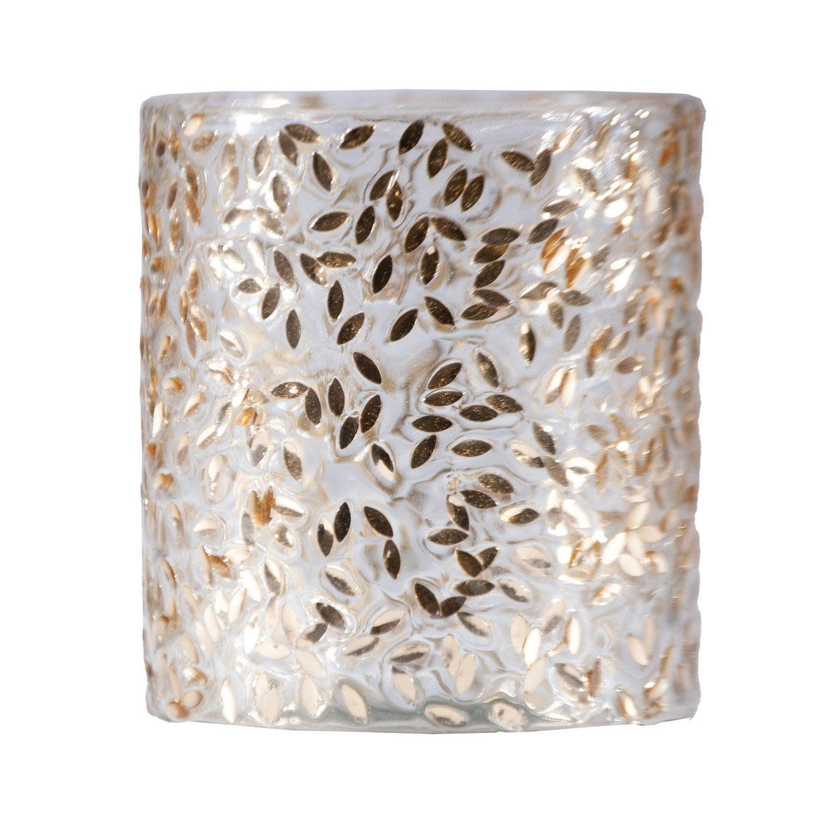 Design Shop Glass Tealight/Votive Holder with Embedded Gold Finish Confetti