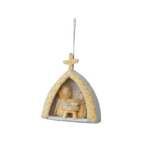 Design Shop Handmade Wool Felt Holy Family Ornament with Embroidery