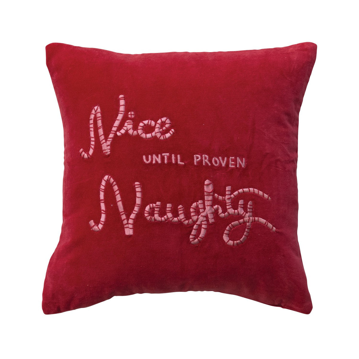 Design Shop 16" Square Cotton Velvet Pillow with Embroidered
