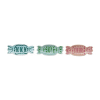 Design Shop 4-3/4"L x 2"W Stoneware Candy Shaped Dish with Word, Set of 3