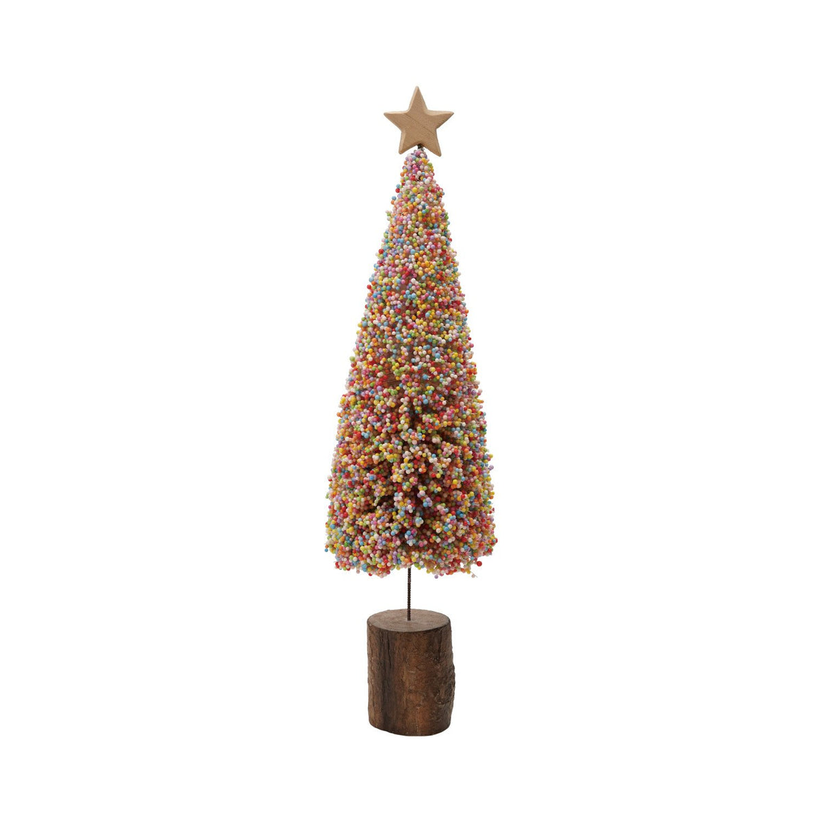 Design Shop Foam Microbeads & Resin Christmas Tree with Wood Slice Base & Star