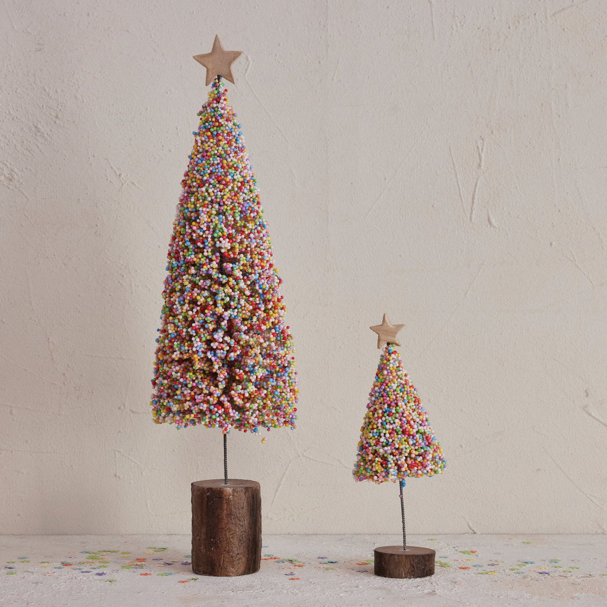 Design Shop Foam Microbeads & Resin Christmas Tree with Wood Slice Base & Star