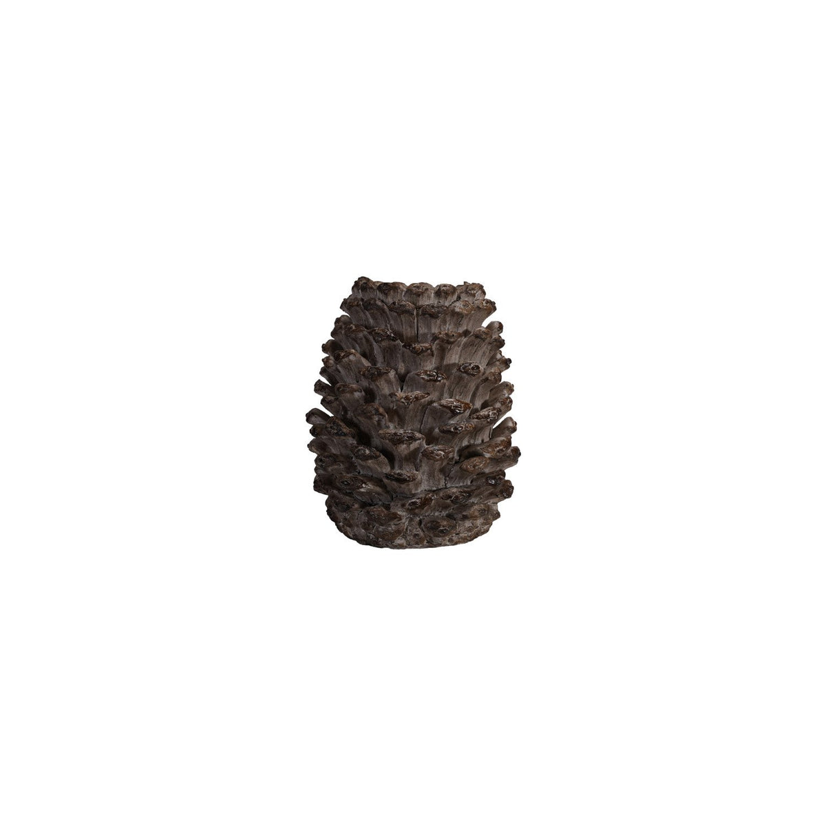 Design Shop Resin Pinecone Shaped Pillar Holder, Distressed Finish, Brown