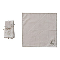 Design Shop Cotton Napkins, Set of 4 Tied with Metallic Rope