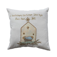 Design Shop 18" Square Hand-Embroidered Velvet Pillow with French Knots & Beads