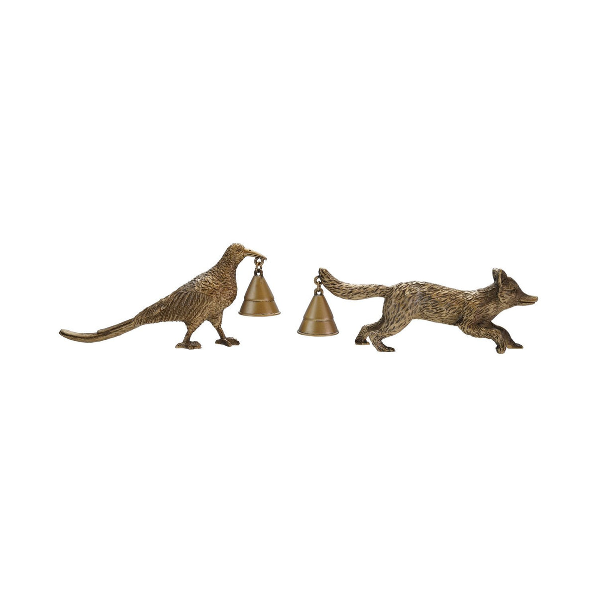 Design Shop Zinc Alloy Fox/Pheasant Shaped Candle Snuffer, Set of 2