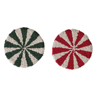 Design Shop Tufted Candy-Striped Cotton Trivets, 8", 2 Colors