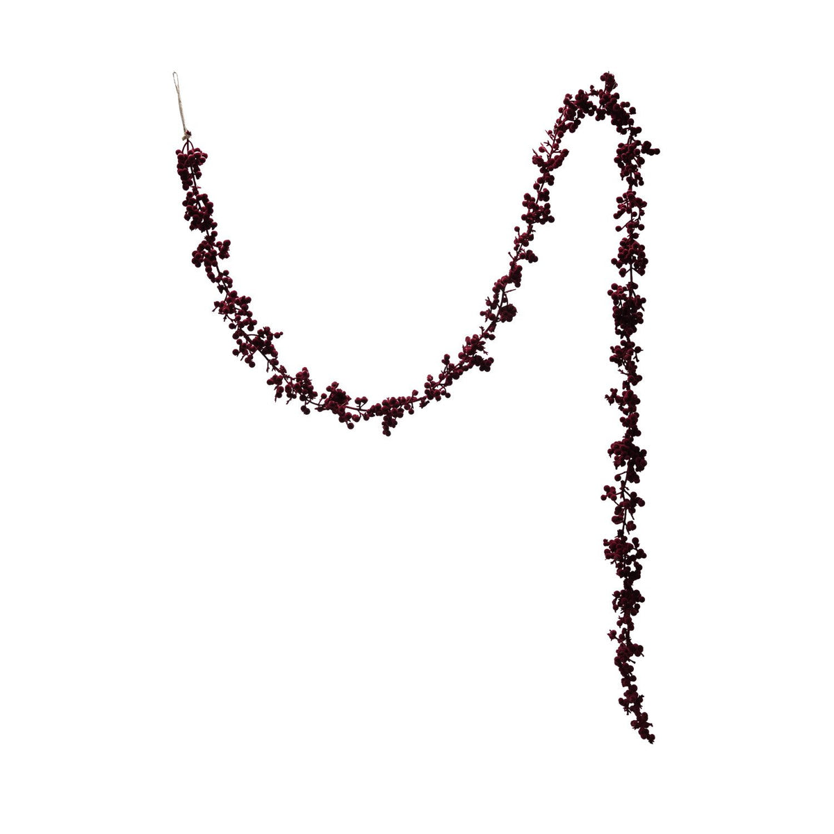 Design Shop 72"L x 5-1/4"H Flocked Foam Ball Garland, Burgundy Color
