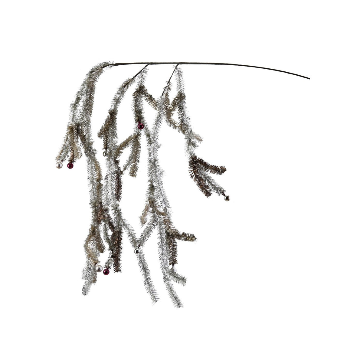 Design Shop 29-1/2"H Tinsel Spray with Ornaments, Multi Color