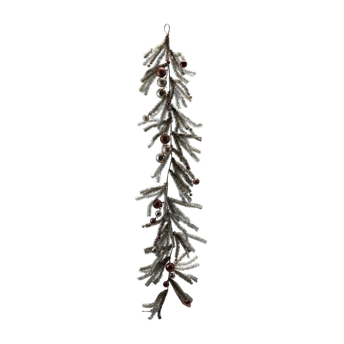 Design Shop 72"L x 7-3/4"H Tinsel Garland with Ornaments, Multi Color