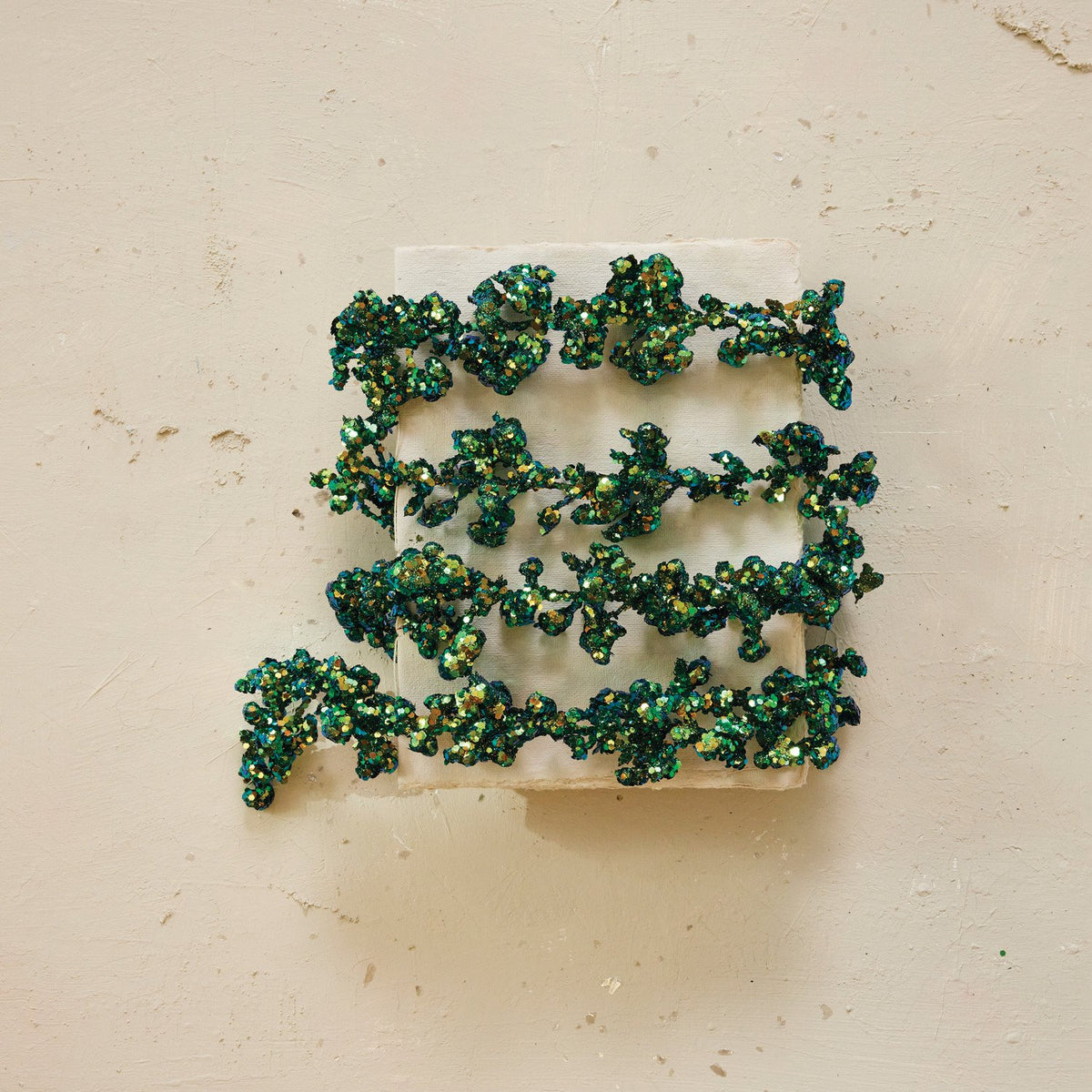 Design Shop Foam & Glitter Ball Garland, Iridescent Finish, Green