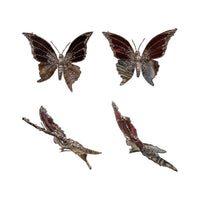 Design Shop Fabric Jacquard & Velvet Butterfly Clip-on Ornament, Set of 2