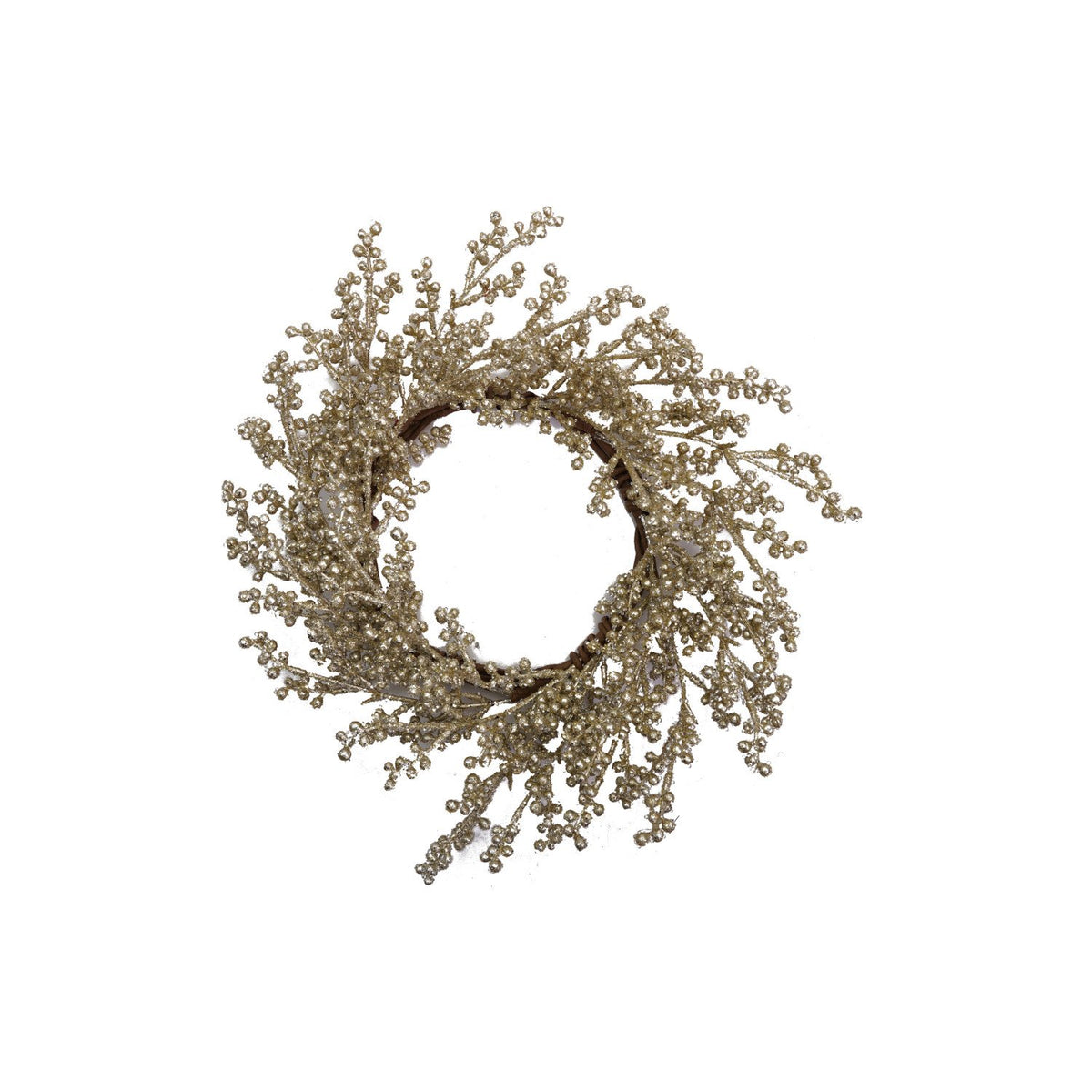 Design Shop 16" Round Faux Berry Wreath, Antique Silver Finish