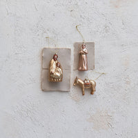 Design Shop 3-1/4"H - 5-1/4"H Glass Nativity Ornament with Glitter, Set of 3