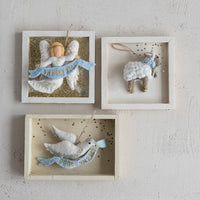 Design Shop Handmade Wool Felt Angel Ornament with Embroidered Banner