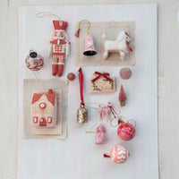 Design Shop 4"L Wood Ornament with Velvet Bow "Merry and Bright", Multi Color
